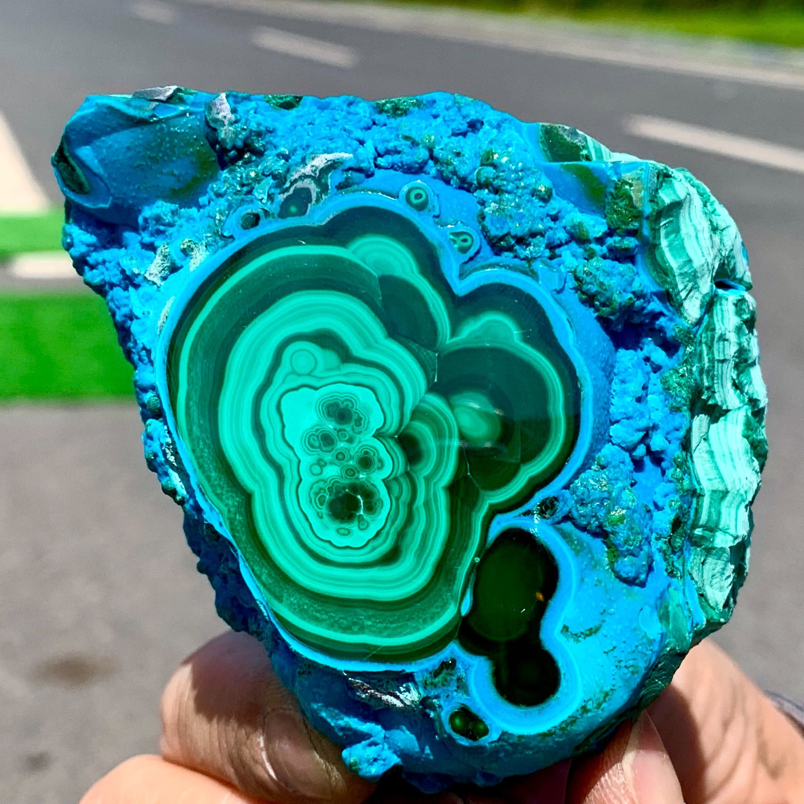 290G Natural Chrysocolla/Malachite transparent cluster rough mineral sample