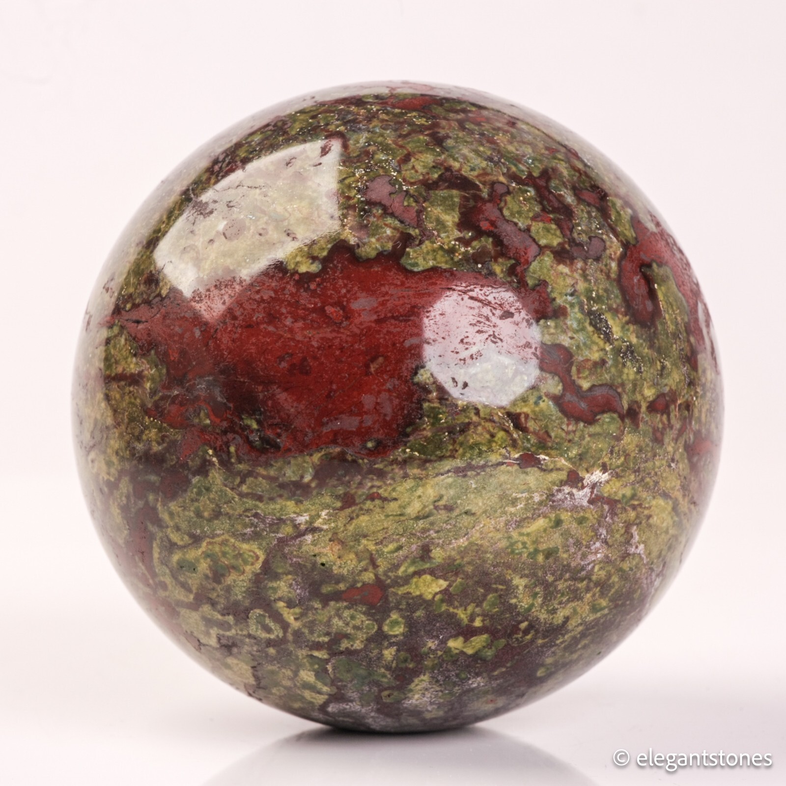495g68mm Dragon Blood Sphere Crystal Ball Stone Quartz Reiki Healing Jasper