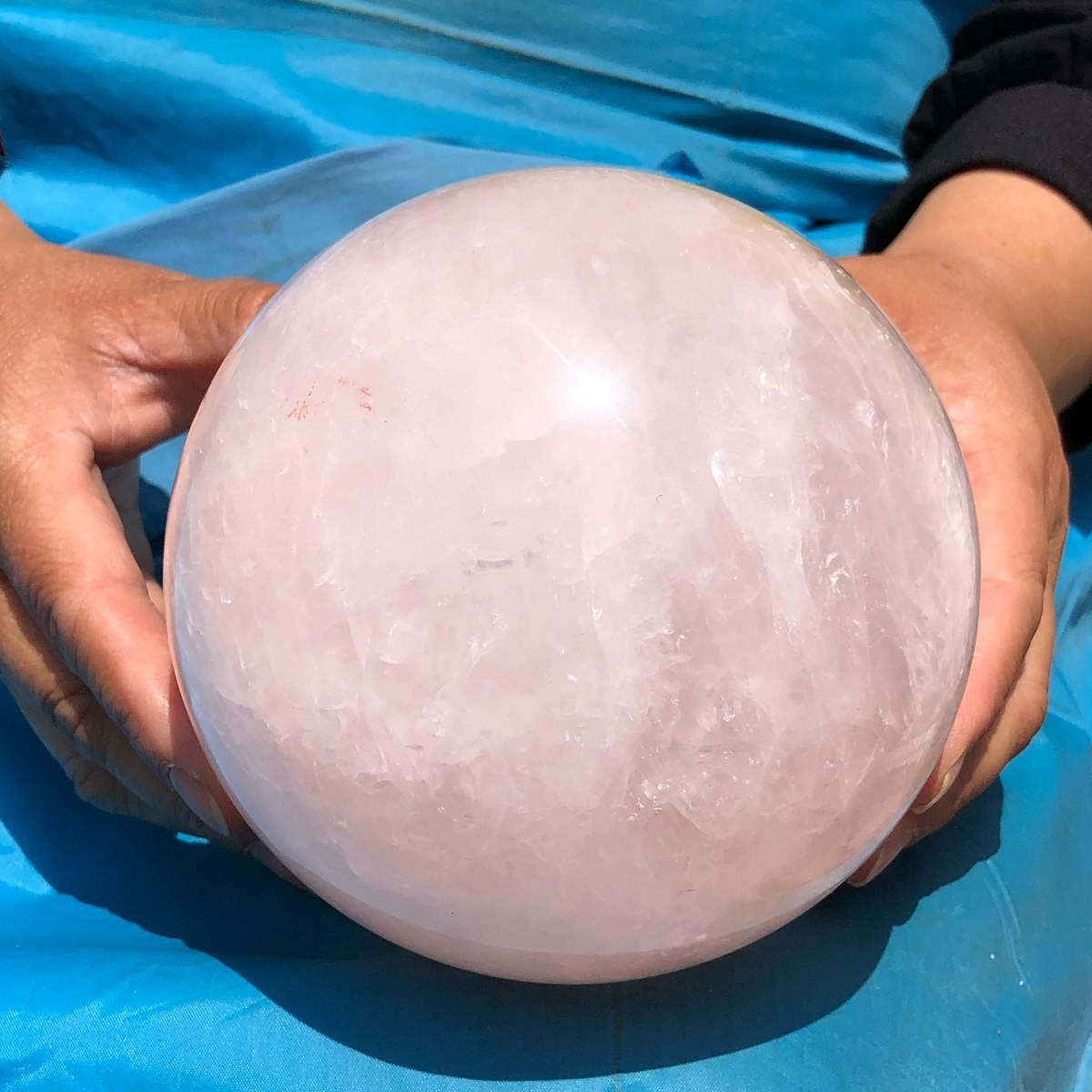 6.13 LB Natural Pink Rose Quartz Crystal Sphere Ball Healing Reiki 5082