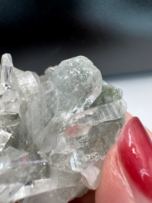 4876 Himalayan Quartz Cluster with Excellent Clarity and Points, w/ Chlorite 31g