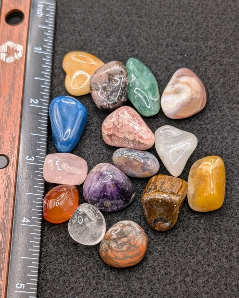 Mixed Tumbled Stones Healing Assorted Pocket Gemstones Semi Precious Lot – B