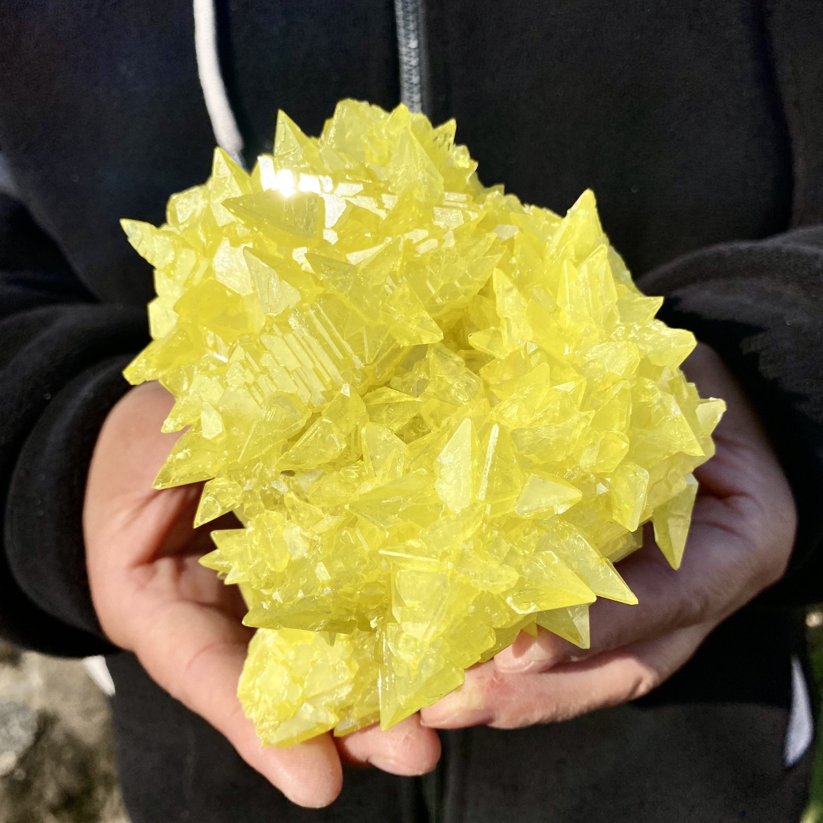 540G Newly discovered natural yellow sulfur crystal quartz crystal mineral samp
