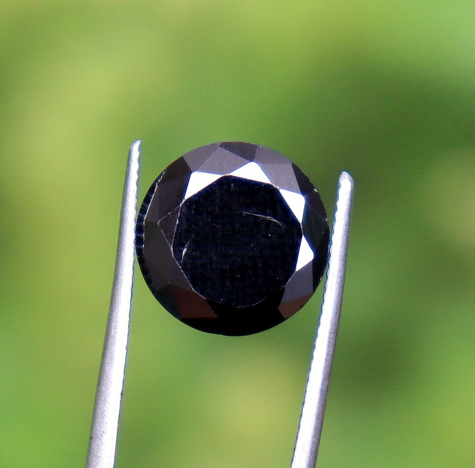7 Ct Natural Moissanite Black Color Round Cut Certified Loose Gemstone