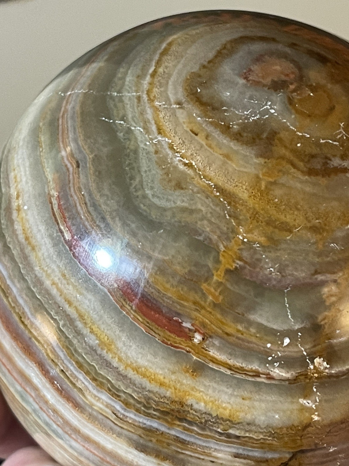 Polished Multicolored Banded Onyx Sphere Educational Specimen *See Photos/Notes*