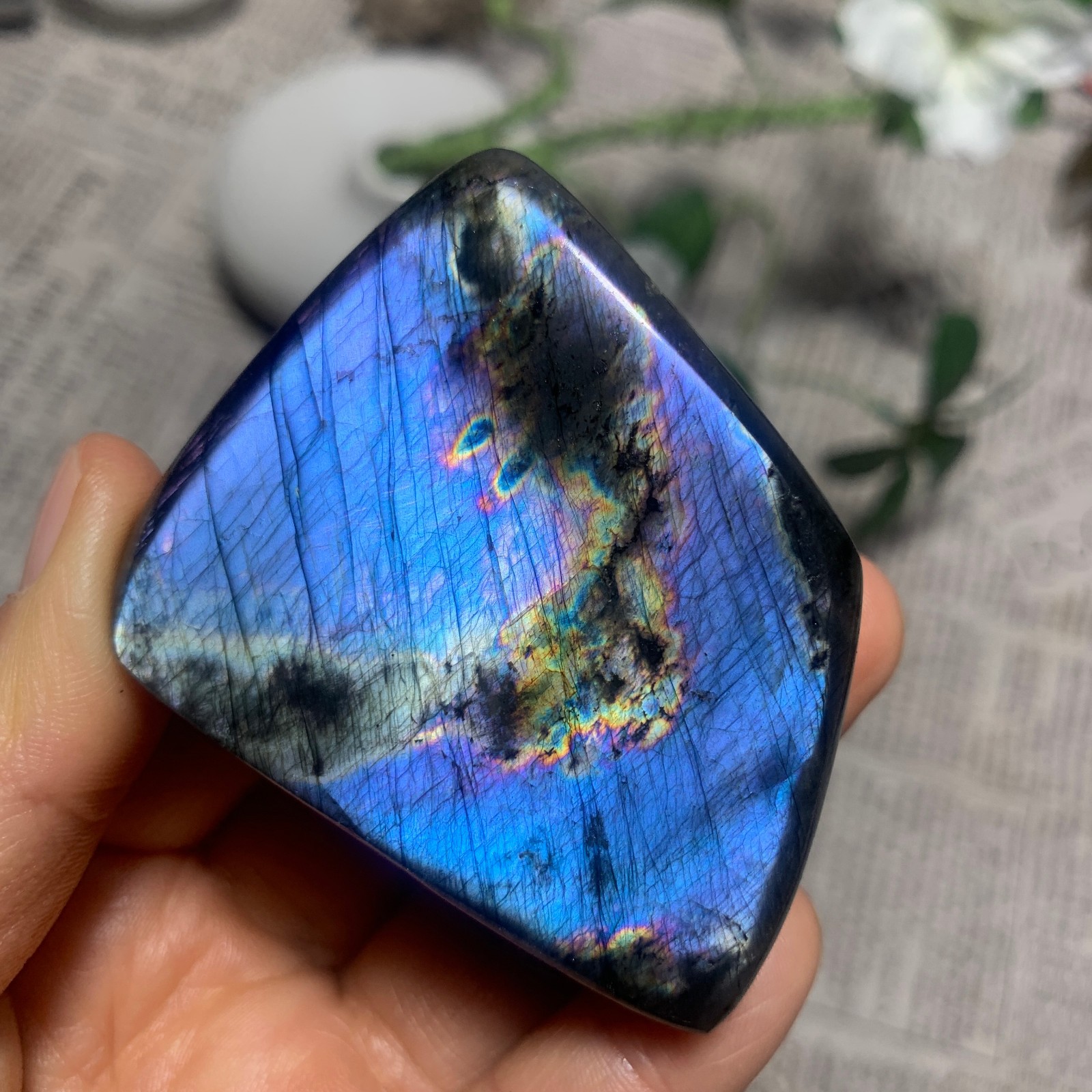 123g Natural Purple Labradorite Quartz Crystal Stone Specimen Healing