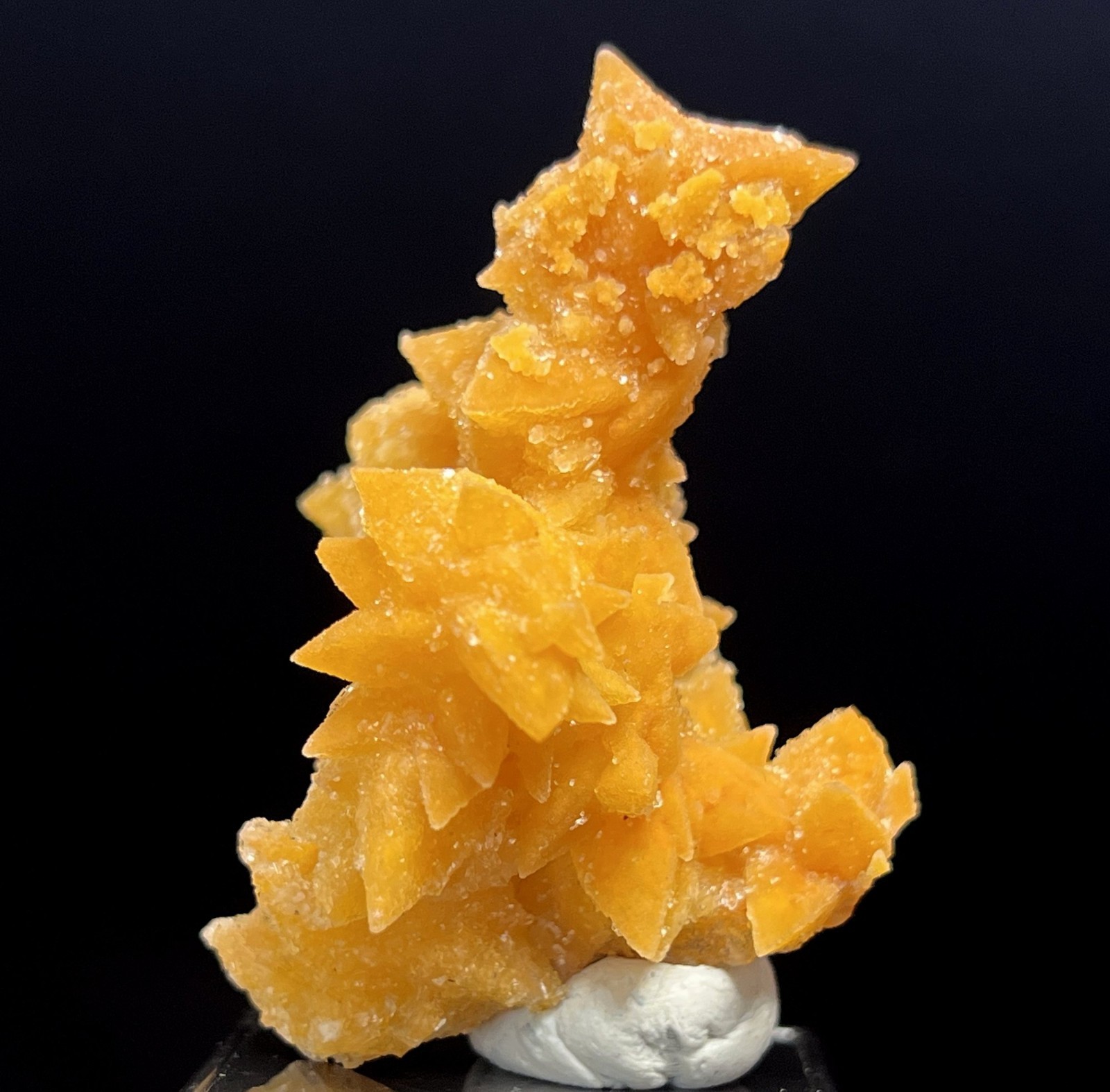 55mm 34g Sparkling Selenite coated Calcite on Stibiconite, Natural Mineral