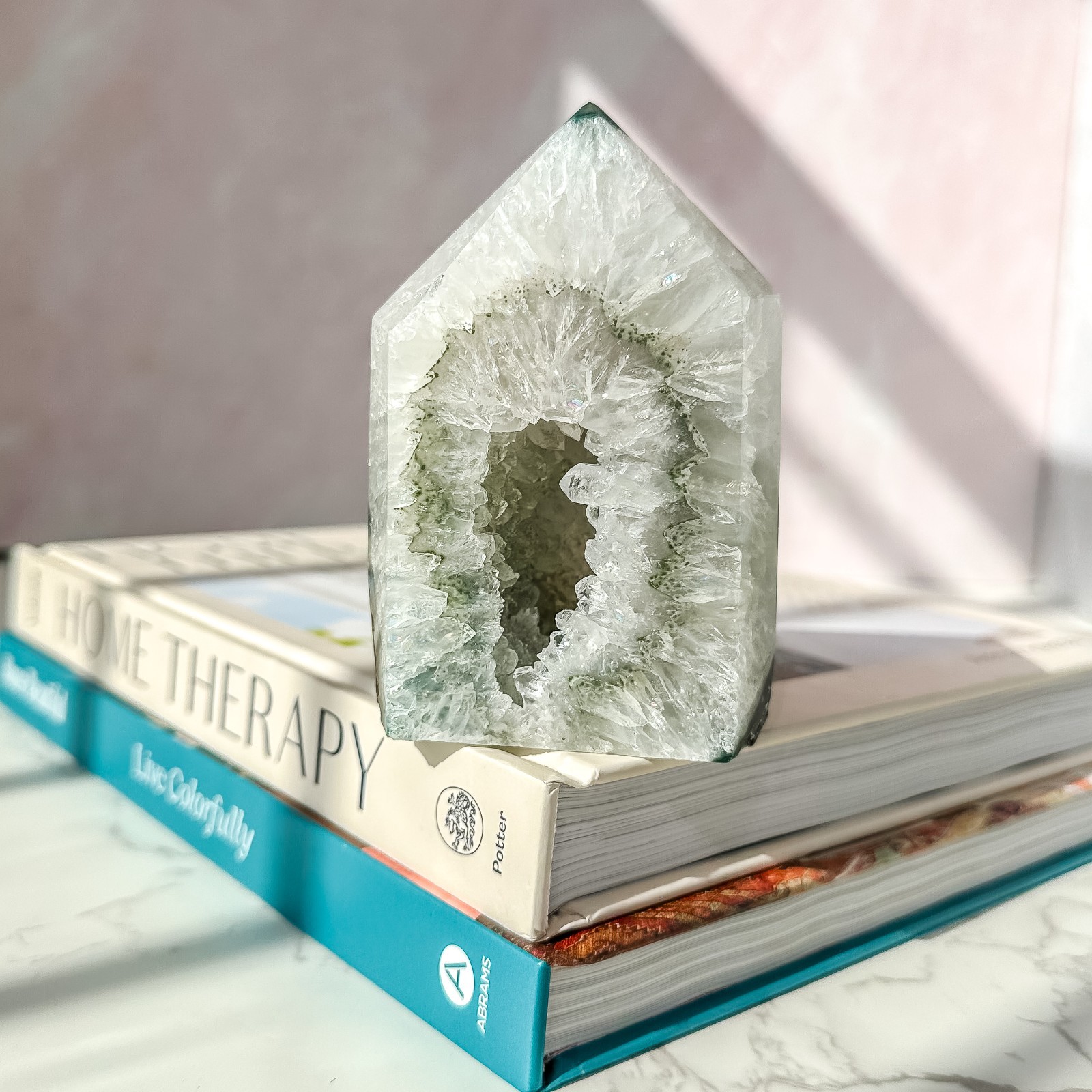 Agate Tower with Druzy (1 lbs 2.5 oz) | Natural Gemstone Home Decor