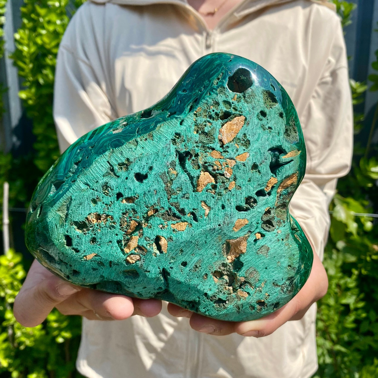 6.17LB Natural glossy Malachite transparent cluster rough mineral sample