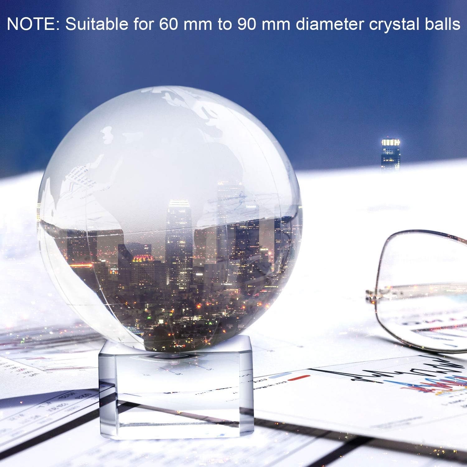 2 Pack Crystal Ball Stand Clear Sphere Stand Crystal Sphere Holder Base for Disp