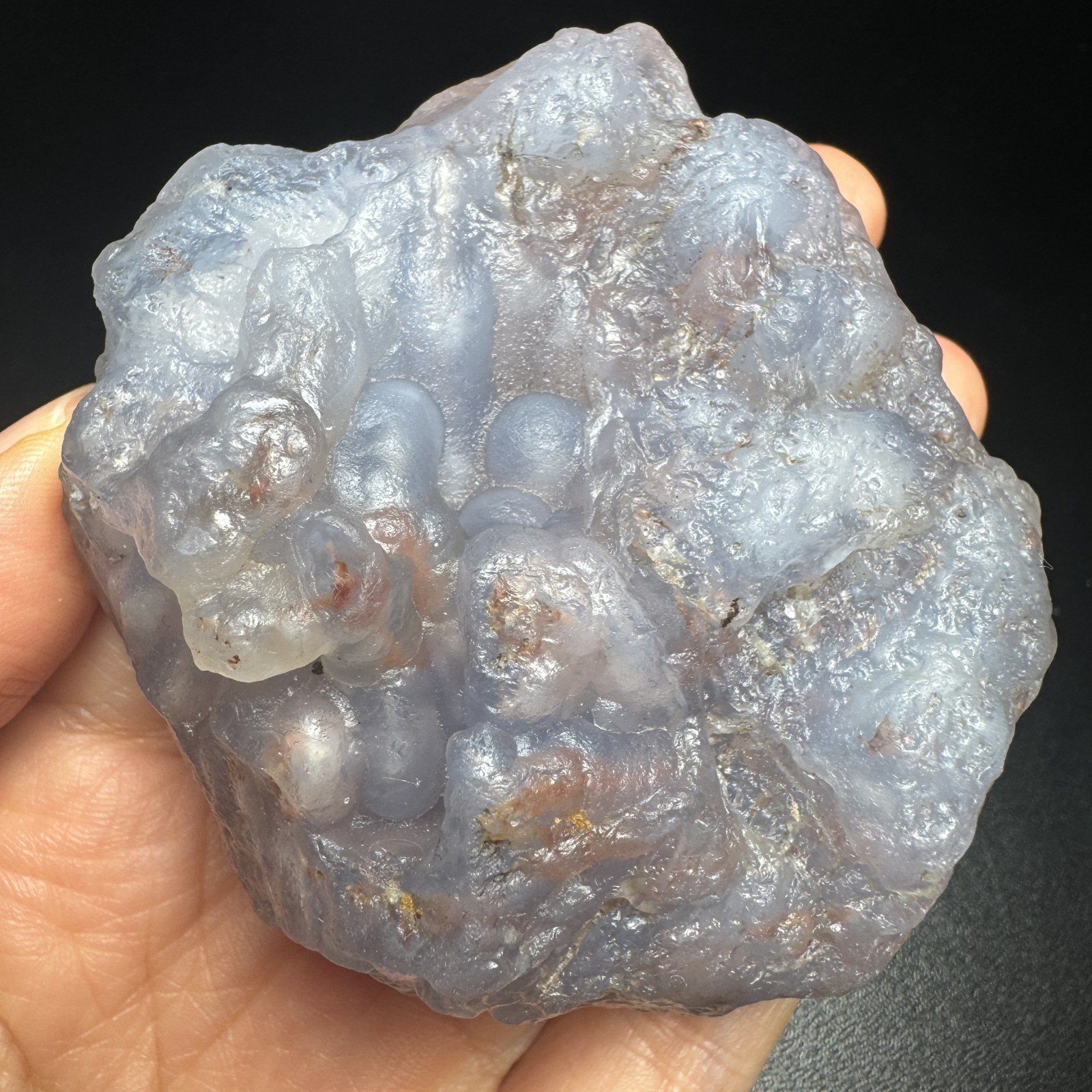 7.3cm/182G Raw Alxa Gobi Icy Translucent Sky Blue Agate, Mongolia-5275