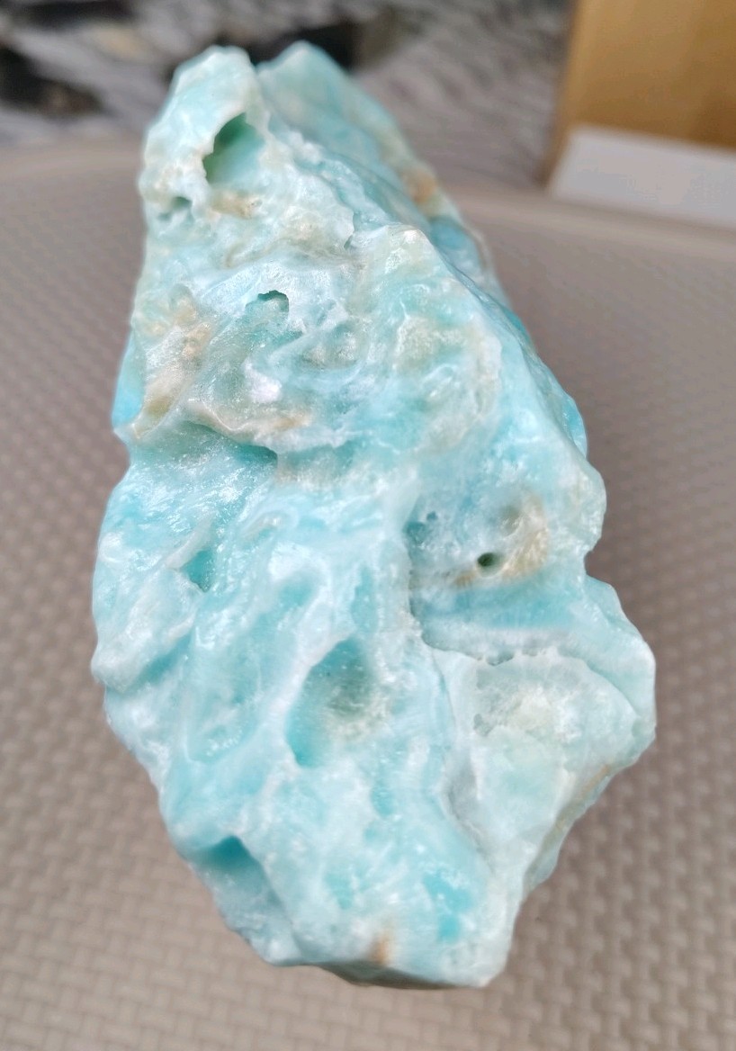 Gemmy Sky-Blue Aragonite Pocket Rough — Raw Crystalline Specimen
