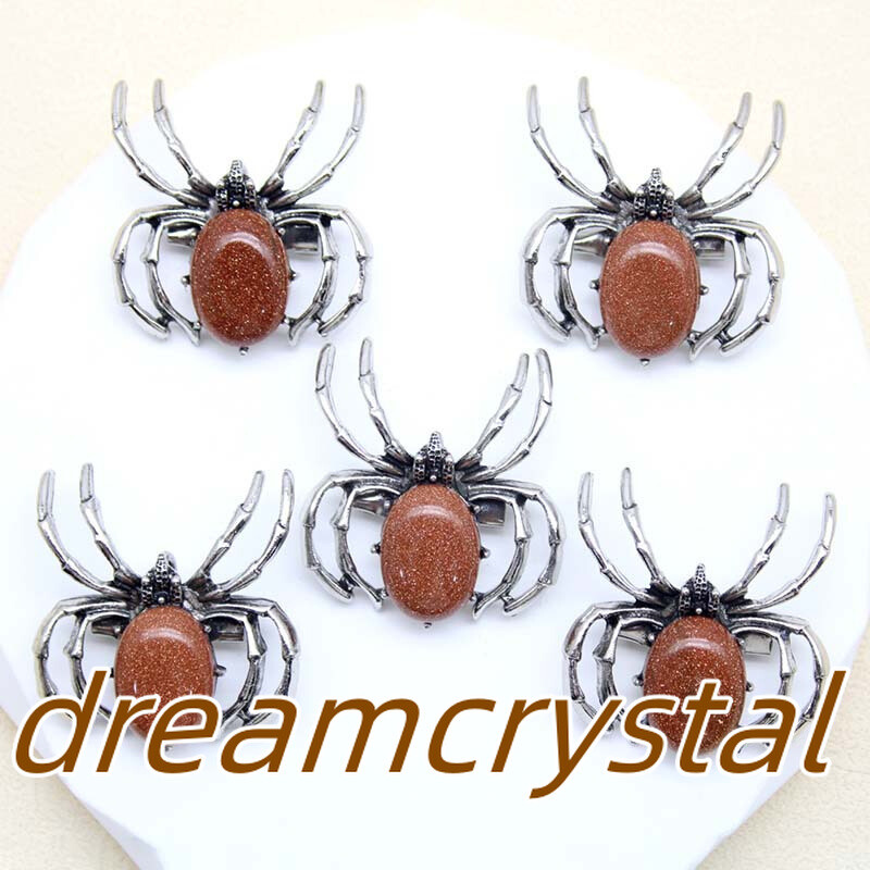 50pcs Mix Natural Quartz Crystal Alloy Spider Skull Reiki Random Insect Skull