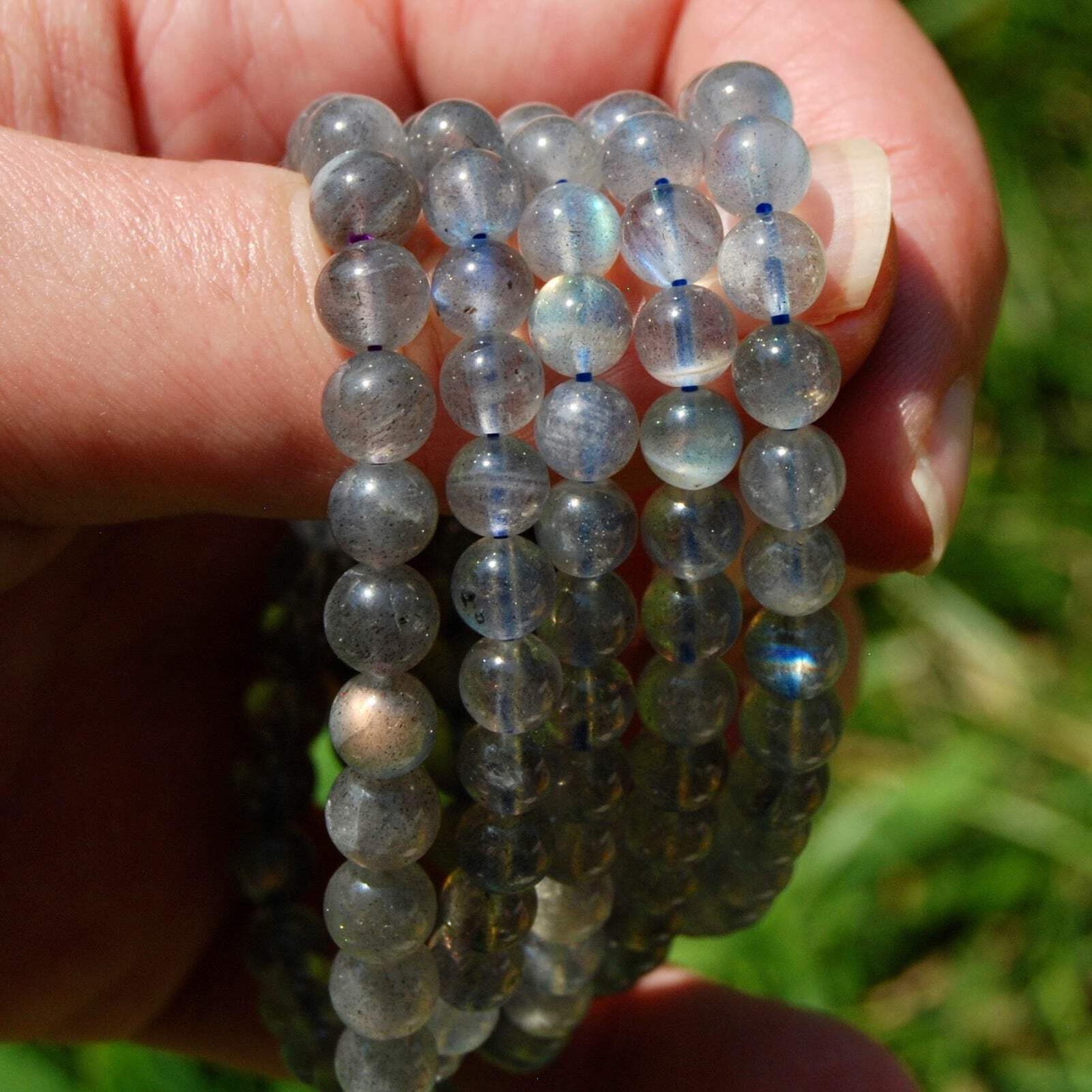 Flashy Labradorite Crystal Bracelet, 7mm Natural Super Flashy Gemstone Beads