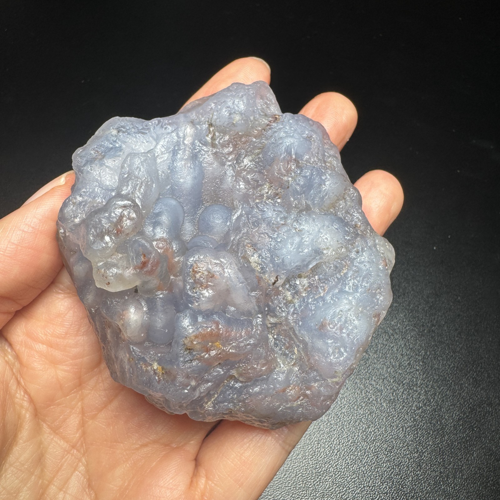 7.3cm/182G Raw Alxa Gobi Icy Translucent Sky Blue Agate, Mongolia-5275
