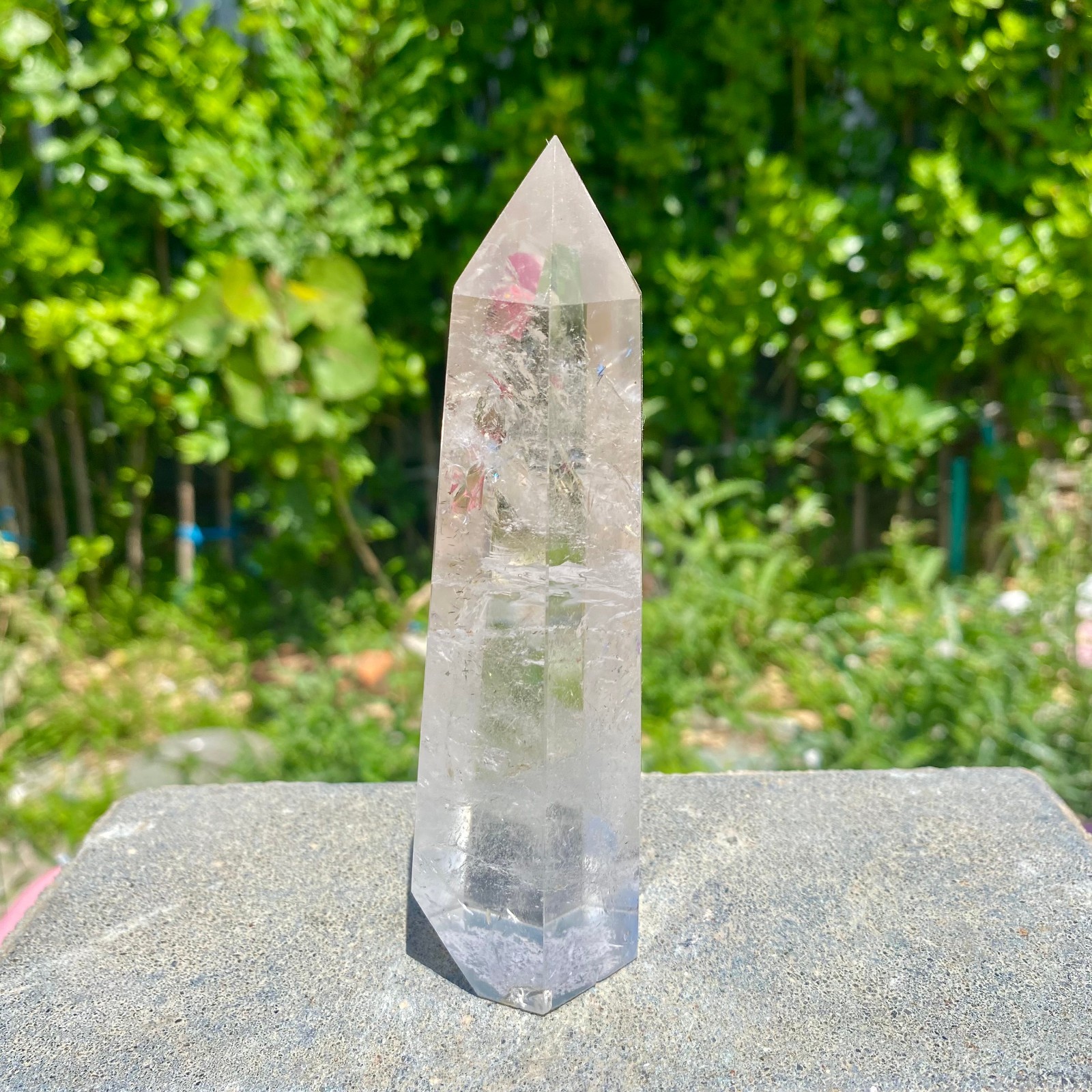 239G Natural Clear Quartz Crystal Point Healing Wand Polished Rock Crystal Reiki