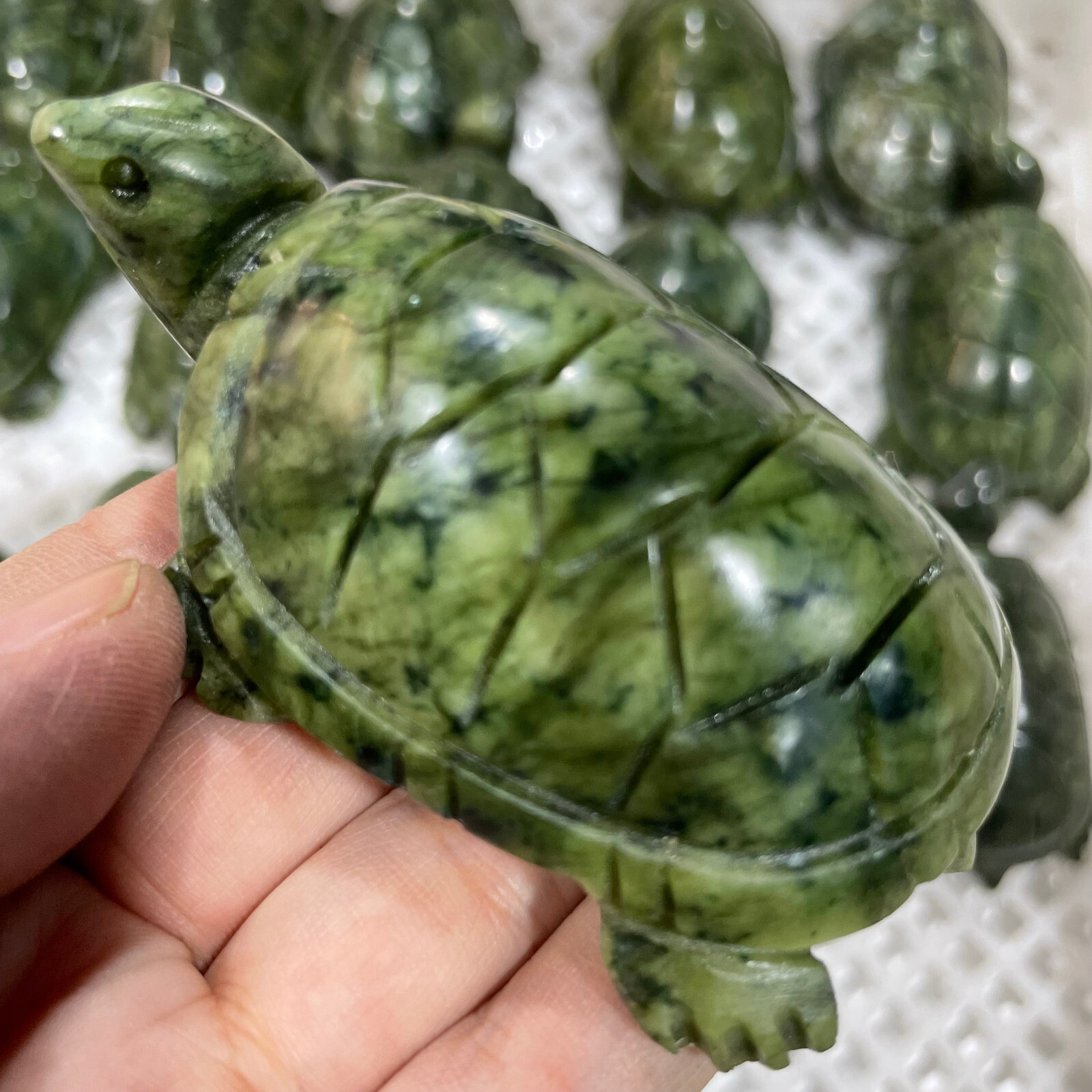 1pcs wholesale Rare Afghan jade carved turtle statue House garden decor