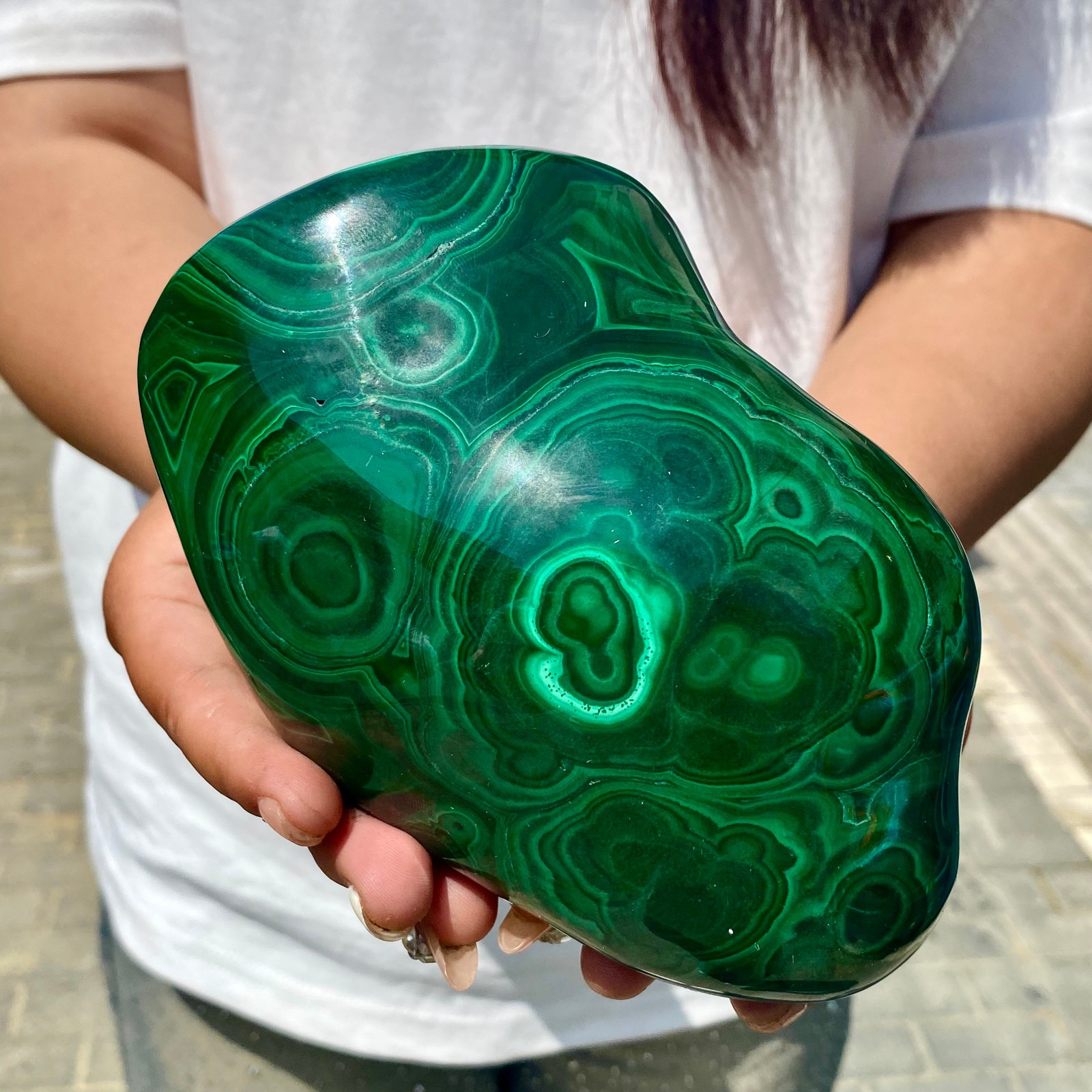 3.43LB Natural glossy Malachite transparent cluster rough mineral sample