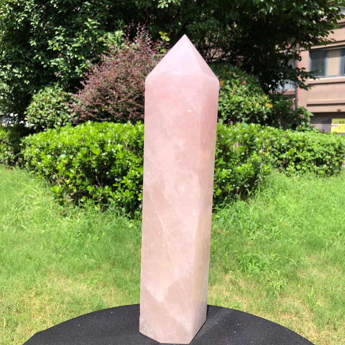 4.79LB Natural rose quartz obelisk pink crystal tower point healing decor