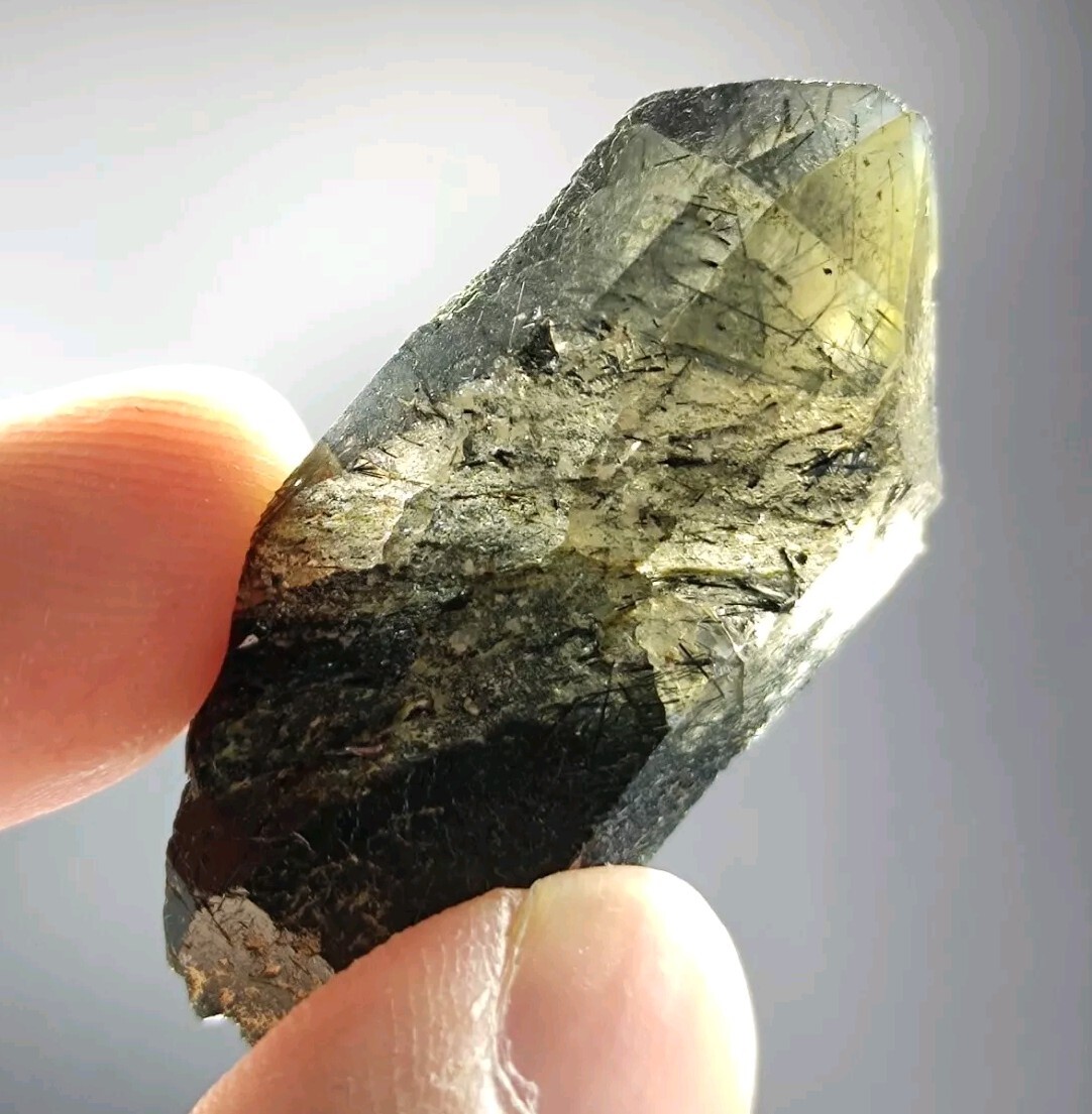 Rebeikite Included Quartz Crystal, Dark Blue Color From KP Pakistan, 11 Grams