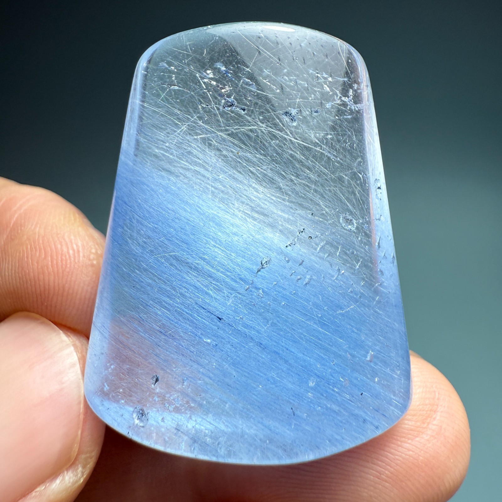 94Ct Natural Clear Beautiful Blue Dumortierite Crystal Quartz Polished Specimen