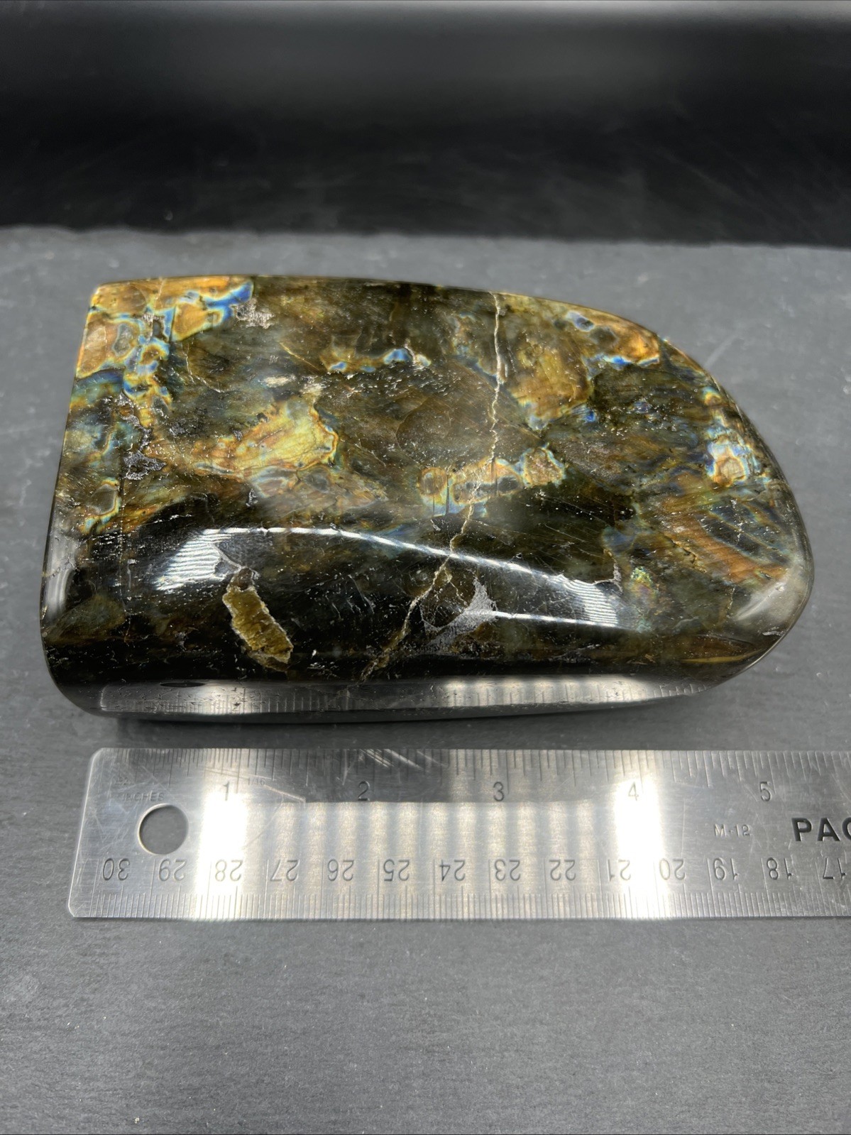 2.4Lb. Natural Labradorite Fully Polished Quartz Crystal Freeform Mineral