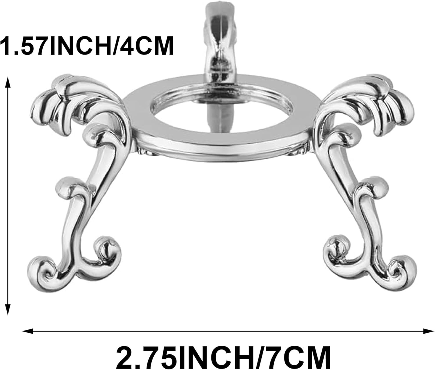 5 Pcs 2.75in Alloy Metal Crystal Ball Stand – Silver Display Sphere Holder for S