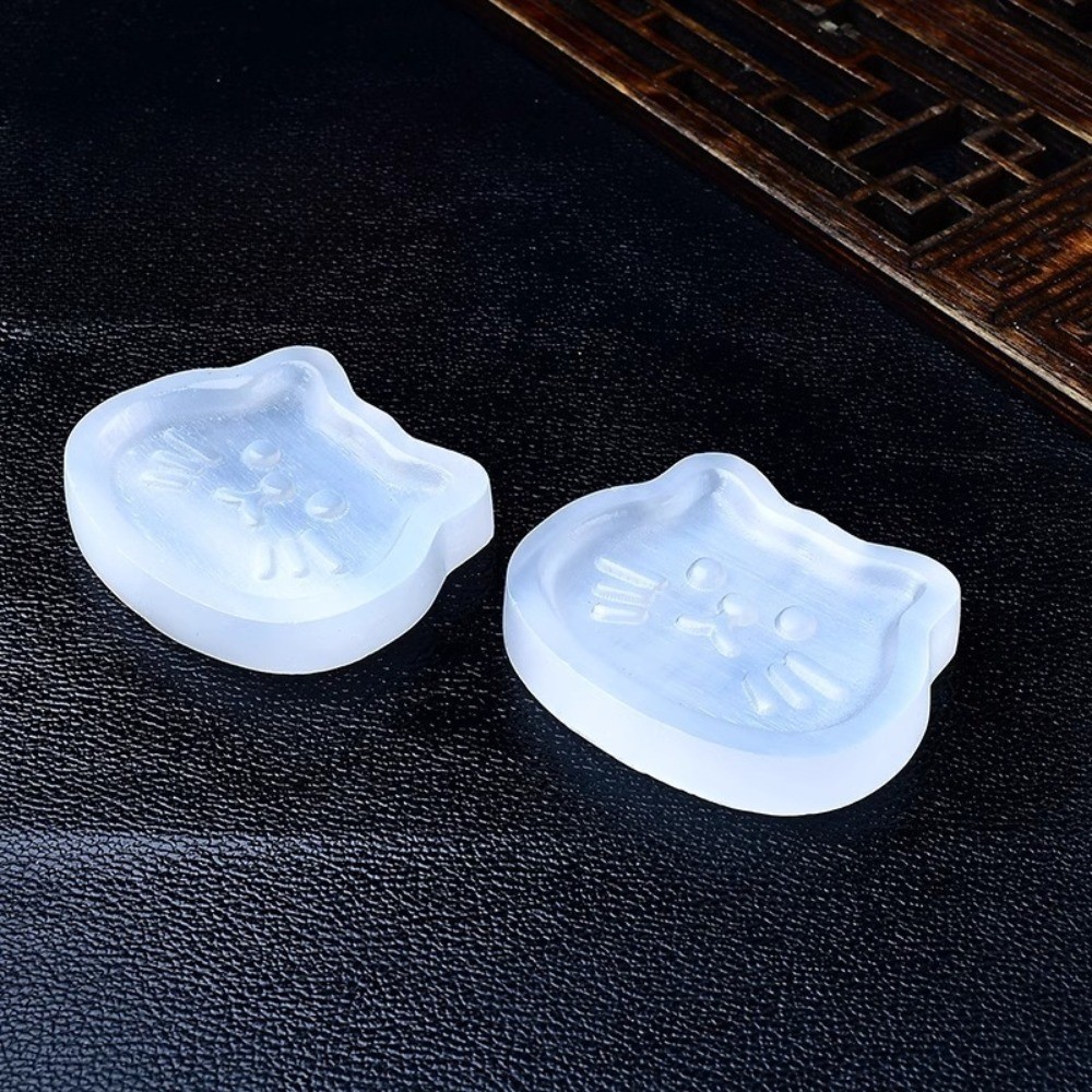 Gypsum Hand Carved Cat Bowl Shape Reiki Healing Spiritual Energy Craft Gift1pcs