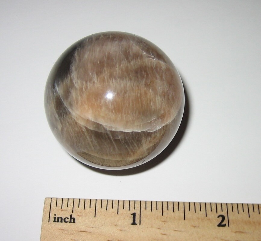 41mm POLISHED NATURAL MOONSTONE CRYSTAL STONE MINERAL SPHERE MADAGASCAR 76.7g *A