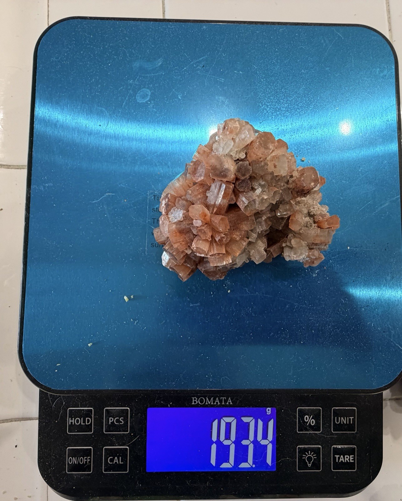 Natural Red Aragonite Crystal Cluster Specimen From Morocco, 194.4g, 4.5 Inches