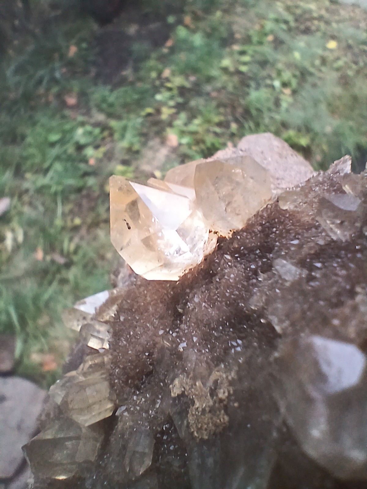 “Gorgeous 😍 Golden Healer” Herkimer💎s On Druze Matrix Dolostone Host Rock NY