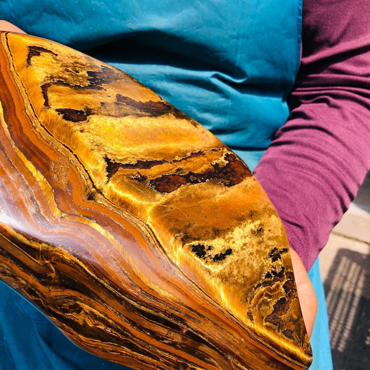 8.99 LB Natural Tiger Eye Polished Specimen Home Decor Raw Healing Stone 5353