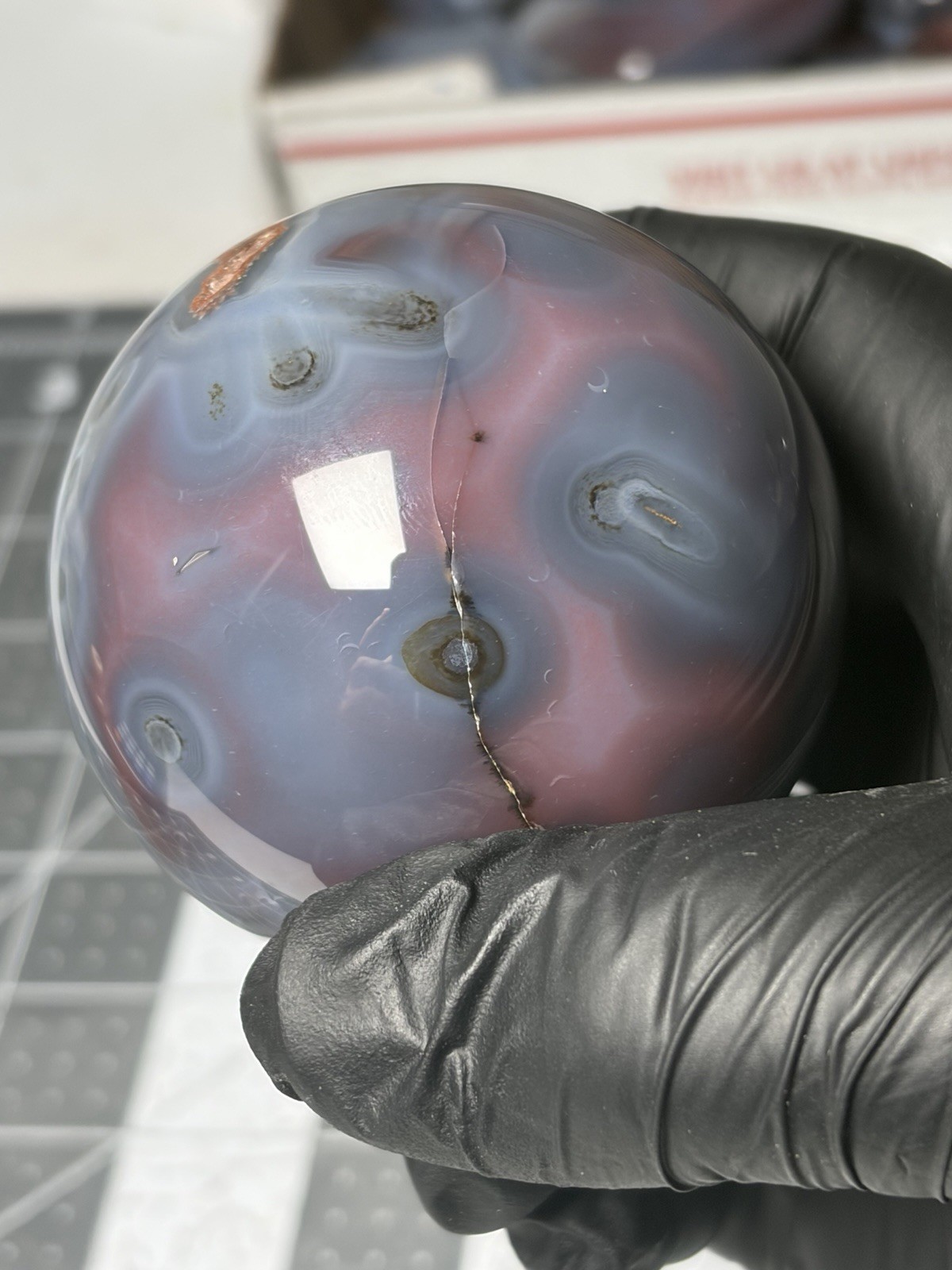 Beautiful Mozambique Swazi Agate Sphere Banning Tubes Orbs