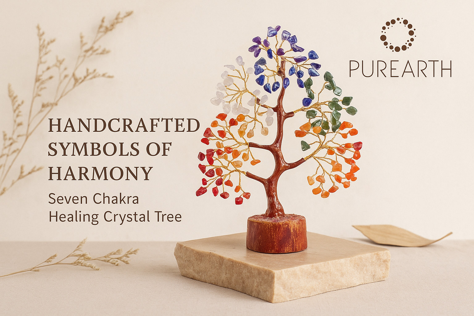Seven Chakra Healing Crystal Tree of Life Handmade Crystal Tree