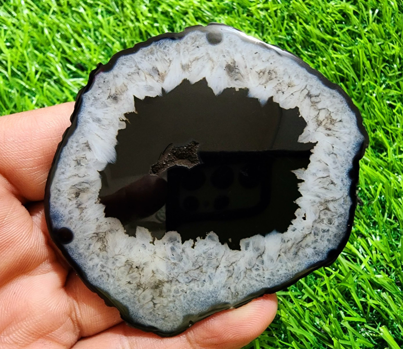 371ct Top Banded Slice Agate Slab Crystal Polished Druzy Gemstone Jewelry Making