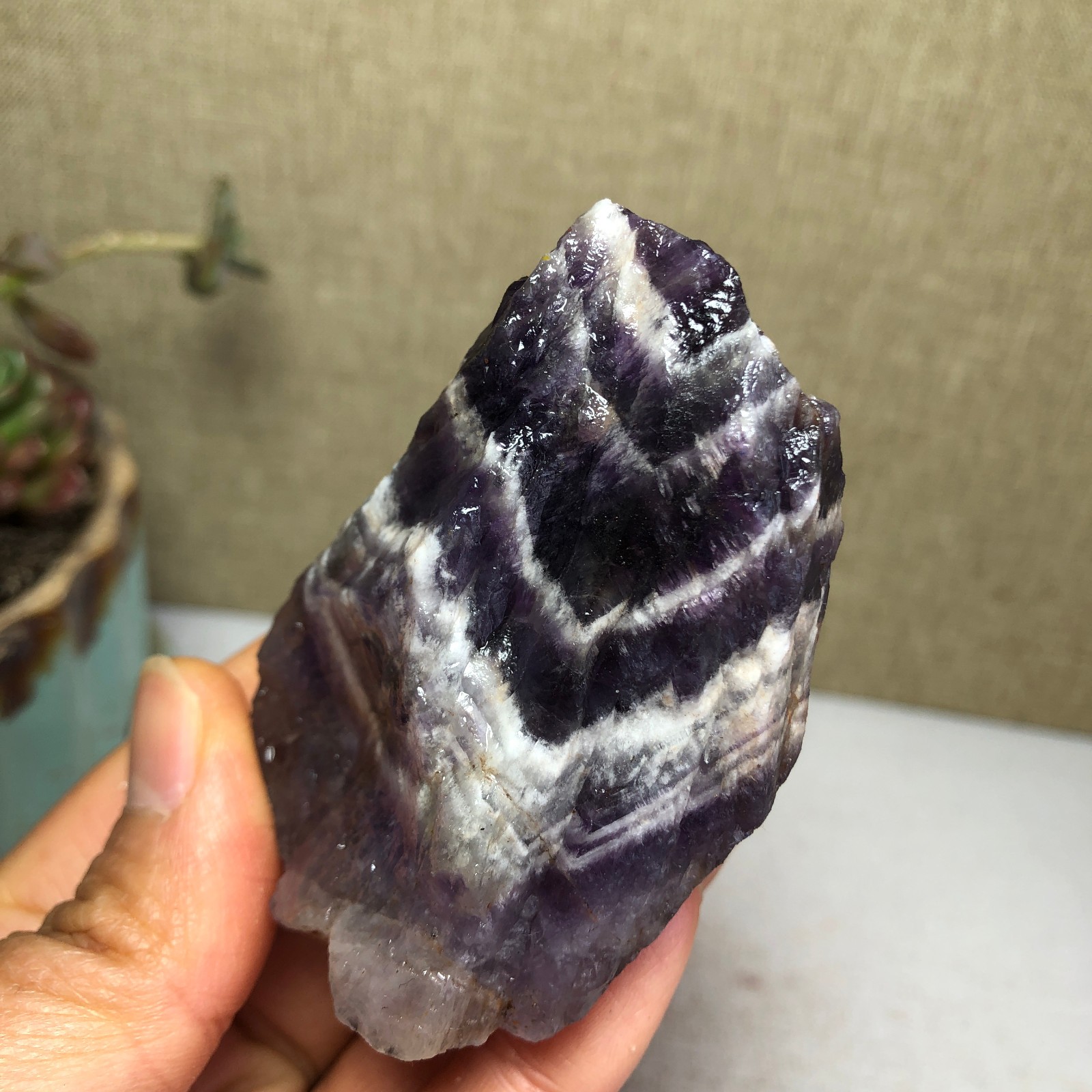 65mm Natural Dream Amethyst gemstone rough Crystal uncut specimens 123g A3816