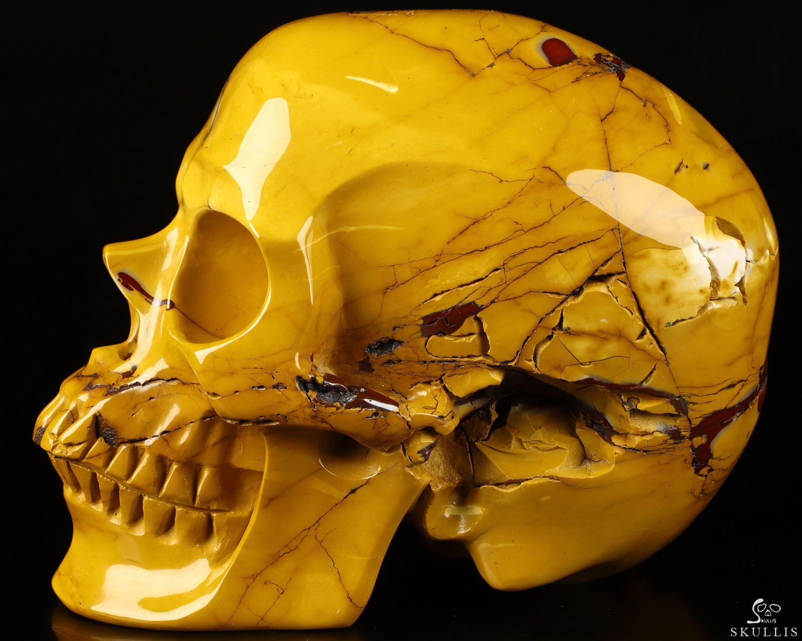 Lifesized 7.0″ Mookaite Jasper Carved Crystal Skull,Super Realistic, Healing