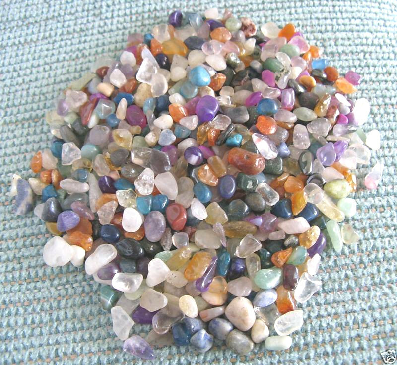 NEW GENUINE ASSORTED MINIATURE VERY SMALL GEMSTONES & CRYSTALS–1/2 LB.