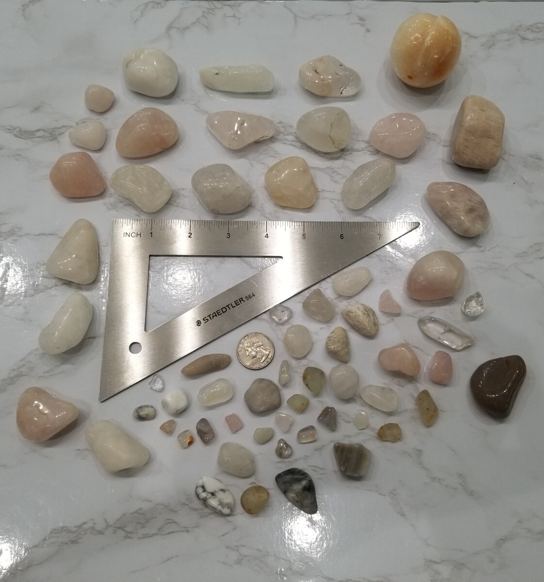 34 Oz Large Healing Crystal Quartz Natural Polished Stone Clear Pink Color Rare