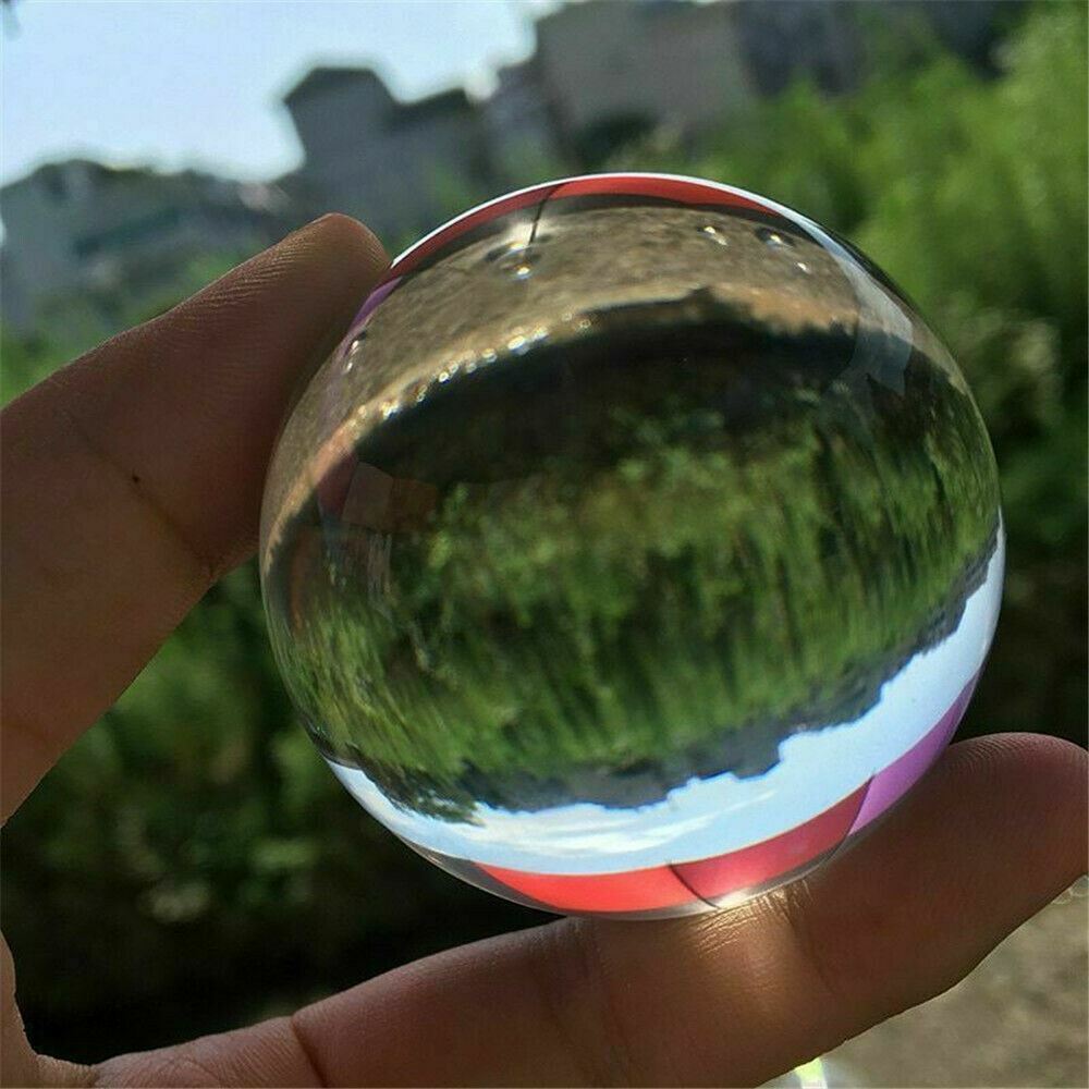 60/80mm K9 Clear Photography Crystal Ball Sphere Decoration Lens Photo + Stand