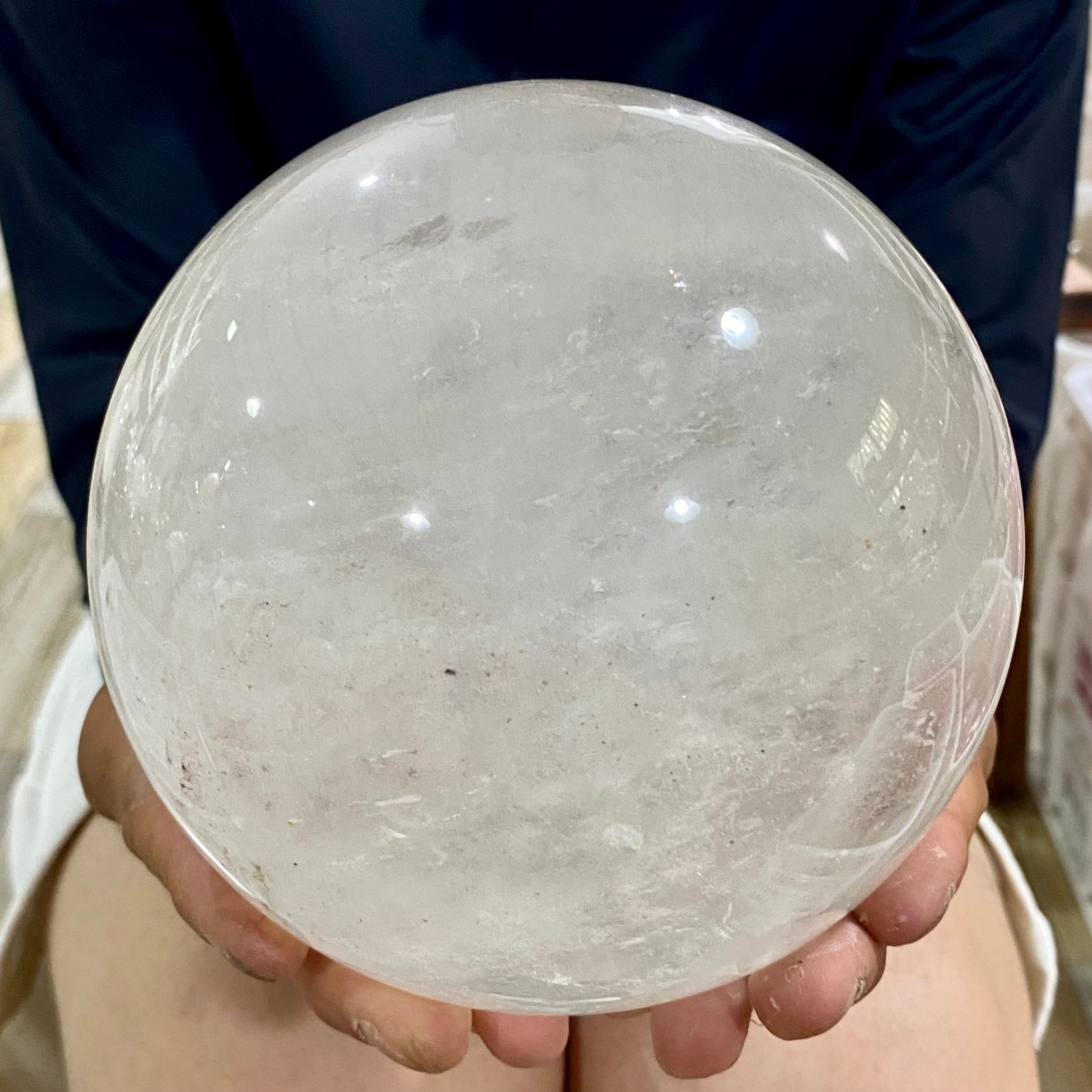 7.03LB Natural clear quartz sphere quartz crystal ball reiki Energy healing