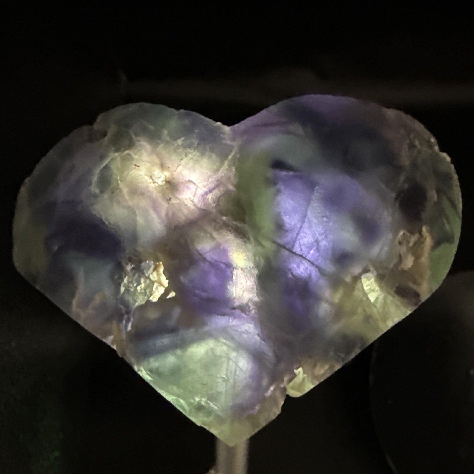 Multi-Colored Natural Faced Cubic Flourite Heart Specimen! Minerals, Crystals!