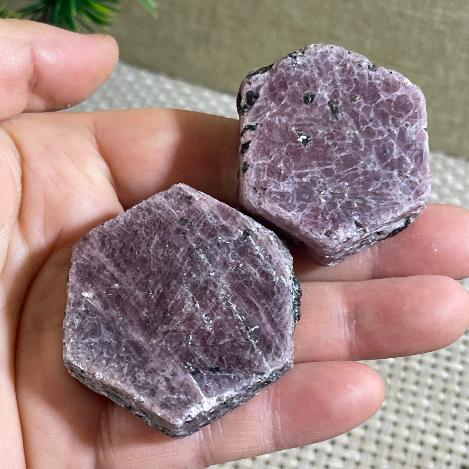 135g Red Corundum Ruby Rough Mineral Specimen reiki Healing 2pcs