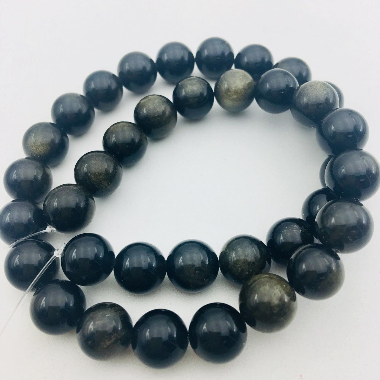 Gold Sheen Obsidian Smooth Round Beads 4mm 6mm 8mm 10mm 12mm 15.5″ Strand
