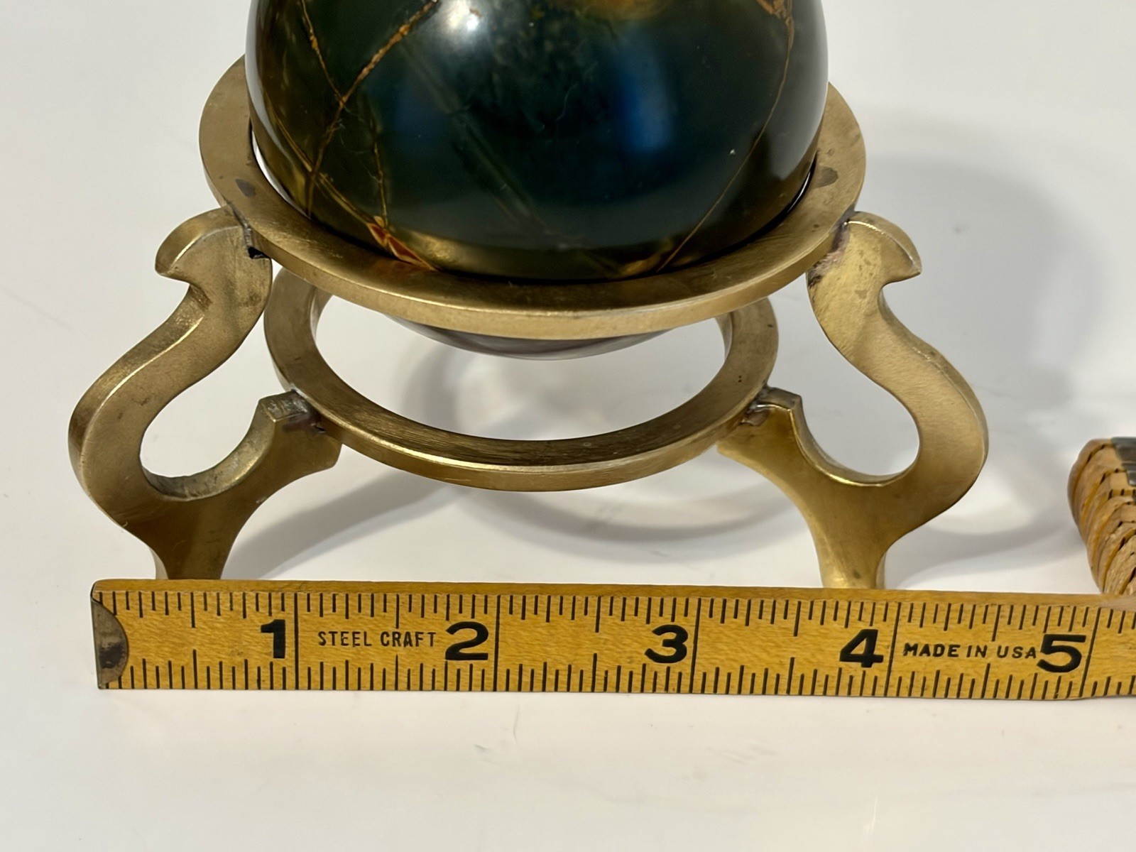 cherry creek jasper sphere 2.5” with brass holder