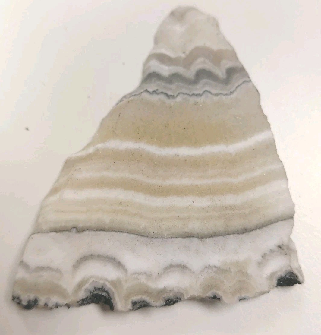 Zebra/Phantom Calcite Crystal Slab Triangle Translucent Bands Reiki Display Cab