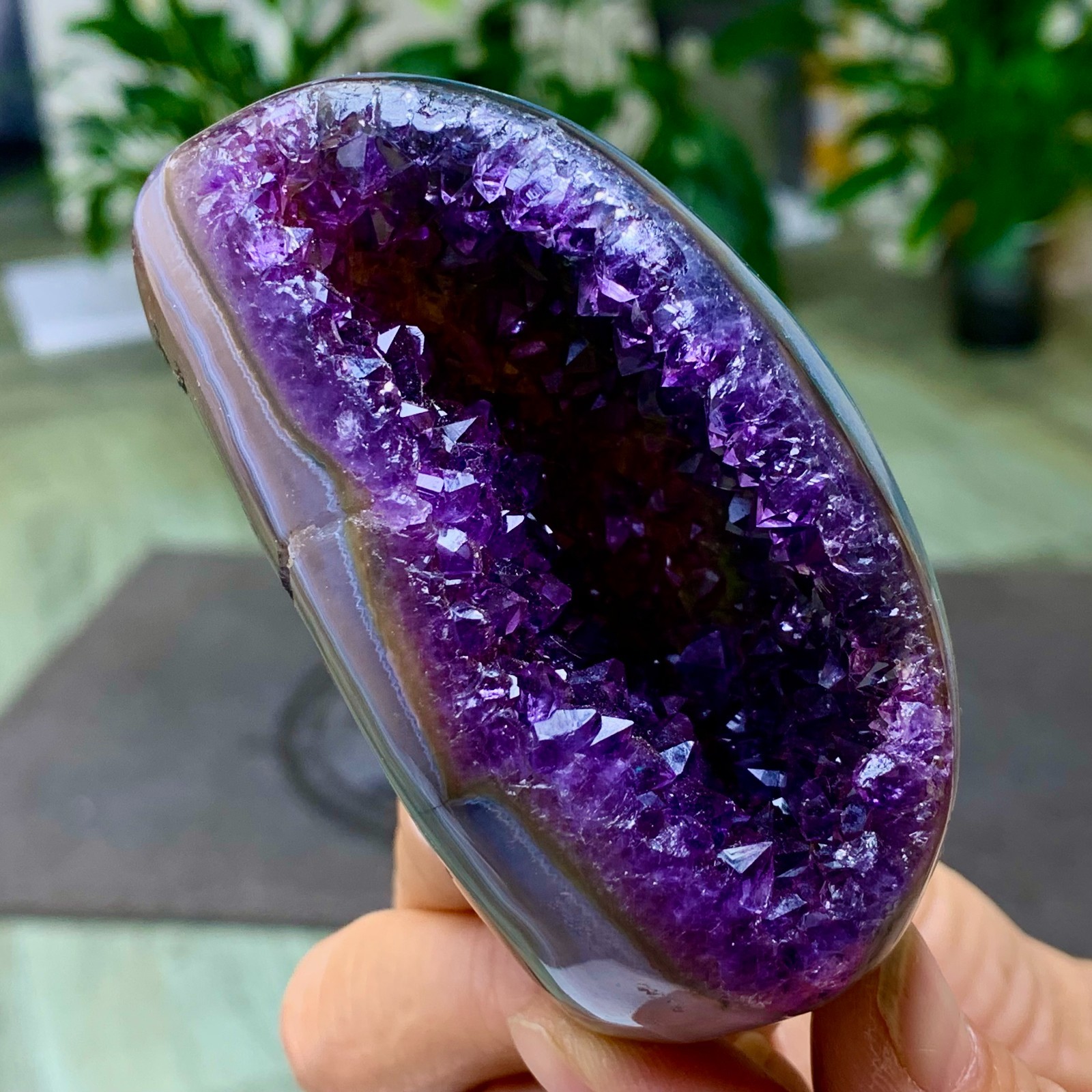 290G Natural Amethyst geode quartz cluster crystal specimen Healing