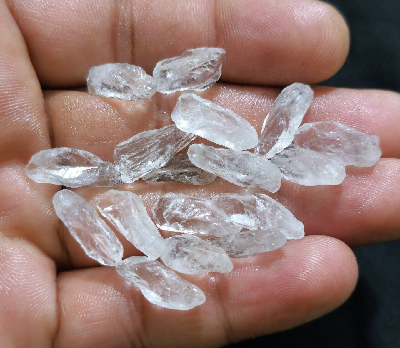 Stunning Crystal Quartz Raw 17 Pcs Lot Size 16-20 MM Rough Gemstone For Jewelry