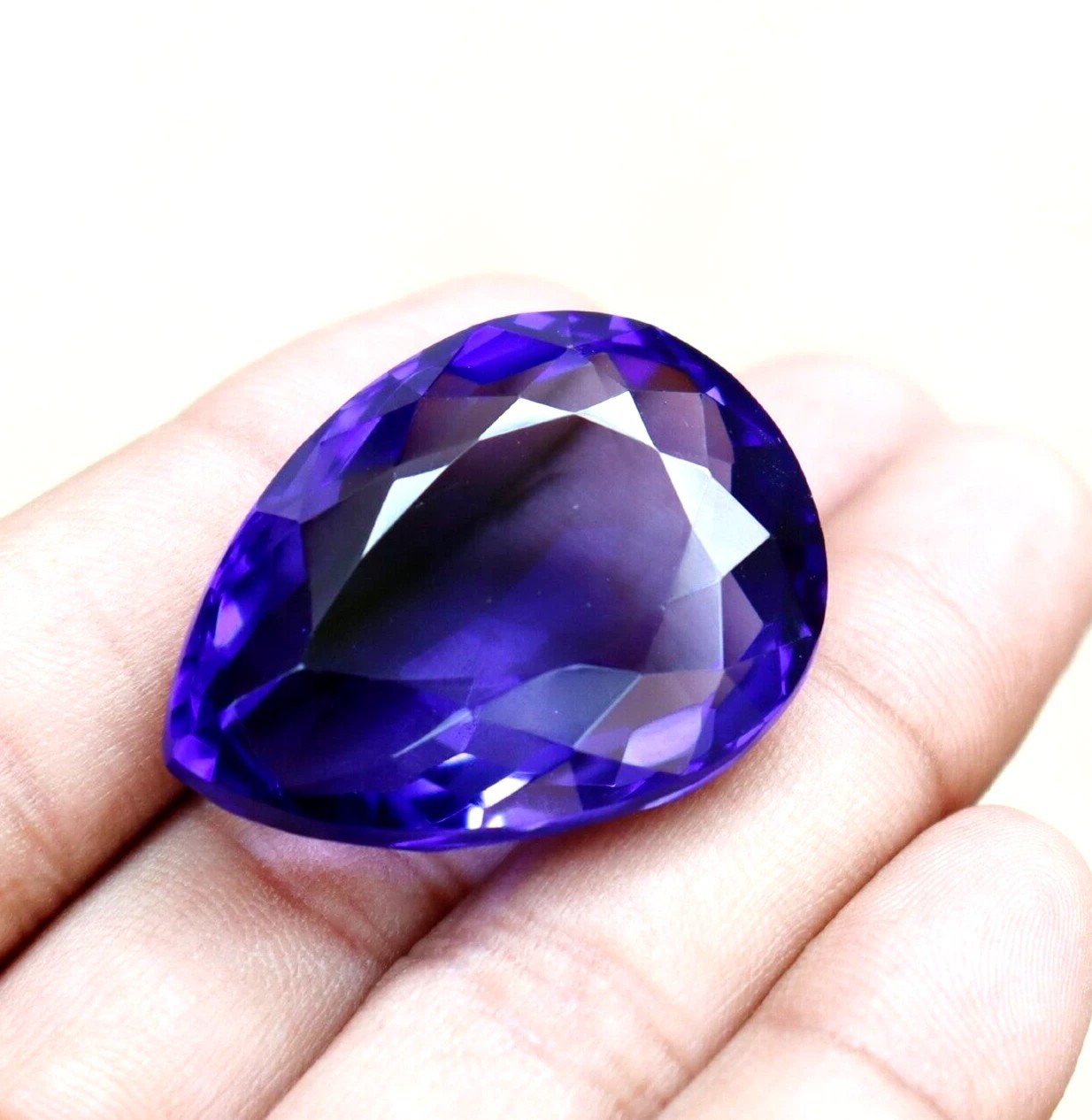 Natural Purple Amethyst Certified Gemstone Loose Gemstone Pear Shape 63 Ct
