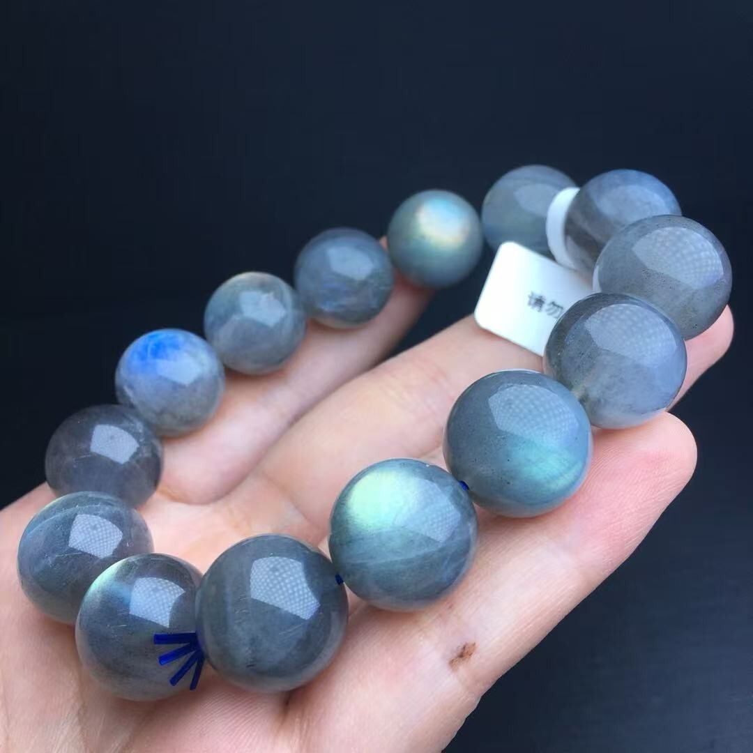 18mm Natural Moonstone Bead Bracelet Reiki Crystal Quartz Healing Decorate 1pc