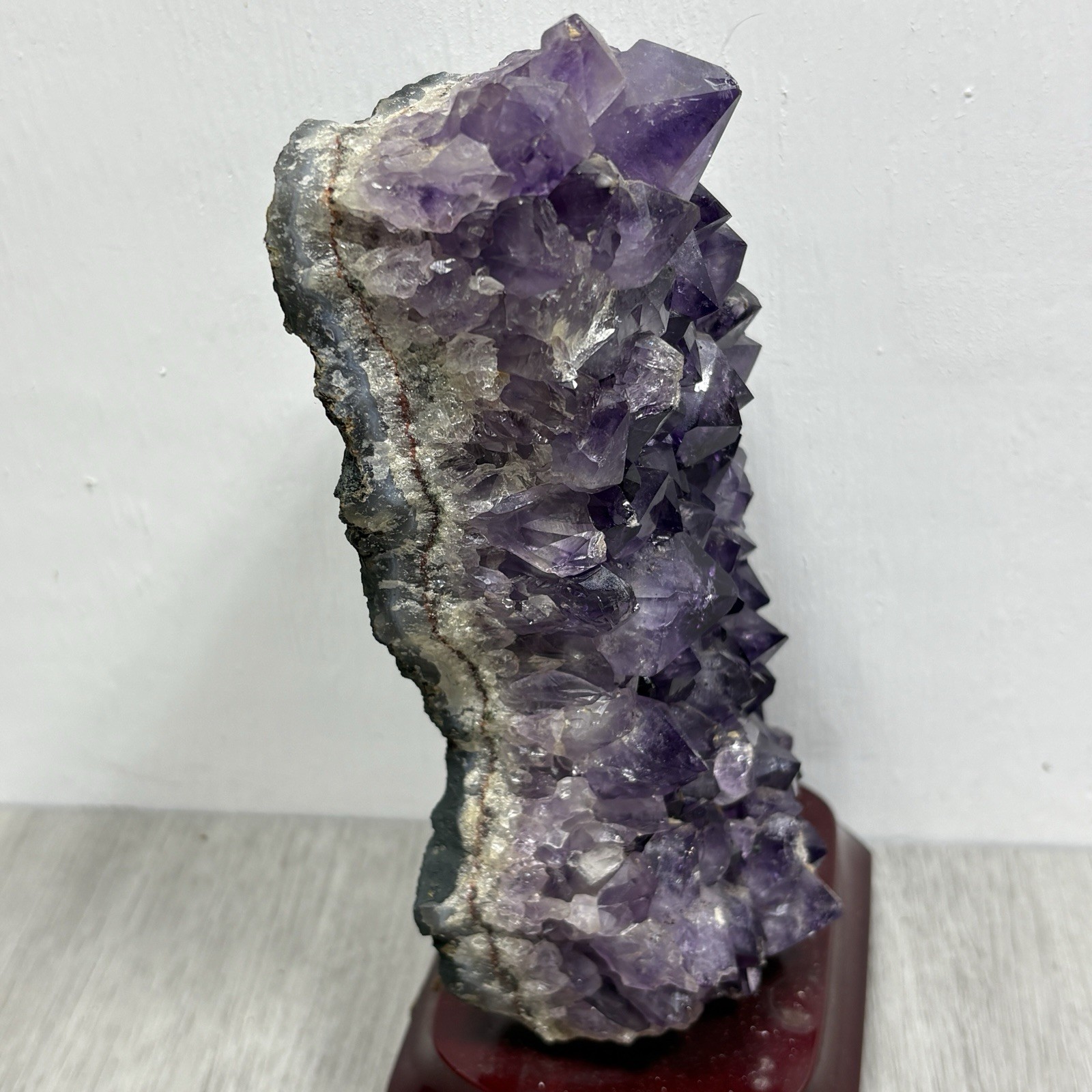 Curved Natural Amethyst Geode Cathedral Crystal Cluster Purple 4lb 8.5″ Tall